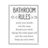 Stupell Industries Minimal Bathroom Rules Sign Good Family Hygiene, Designed by Lettered and Lined White Framed Wall Art, Black view 1