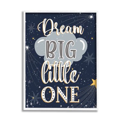Stupell Industries Dream Big Little One Outer Space Shooting Stars