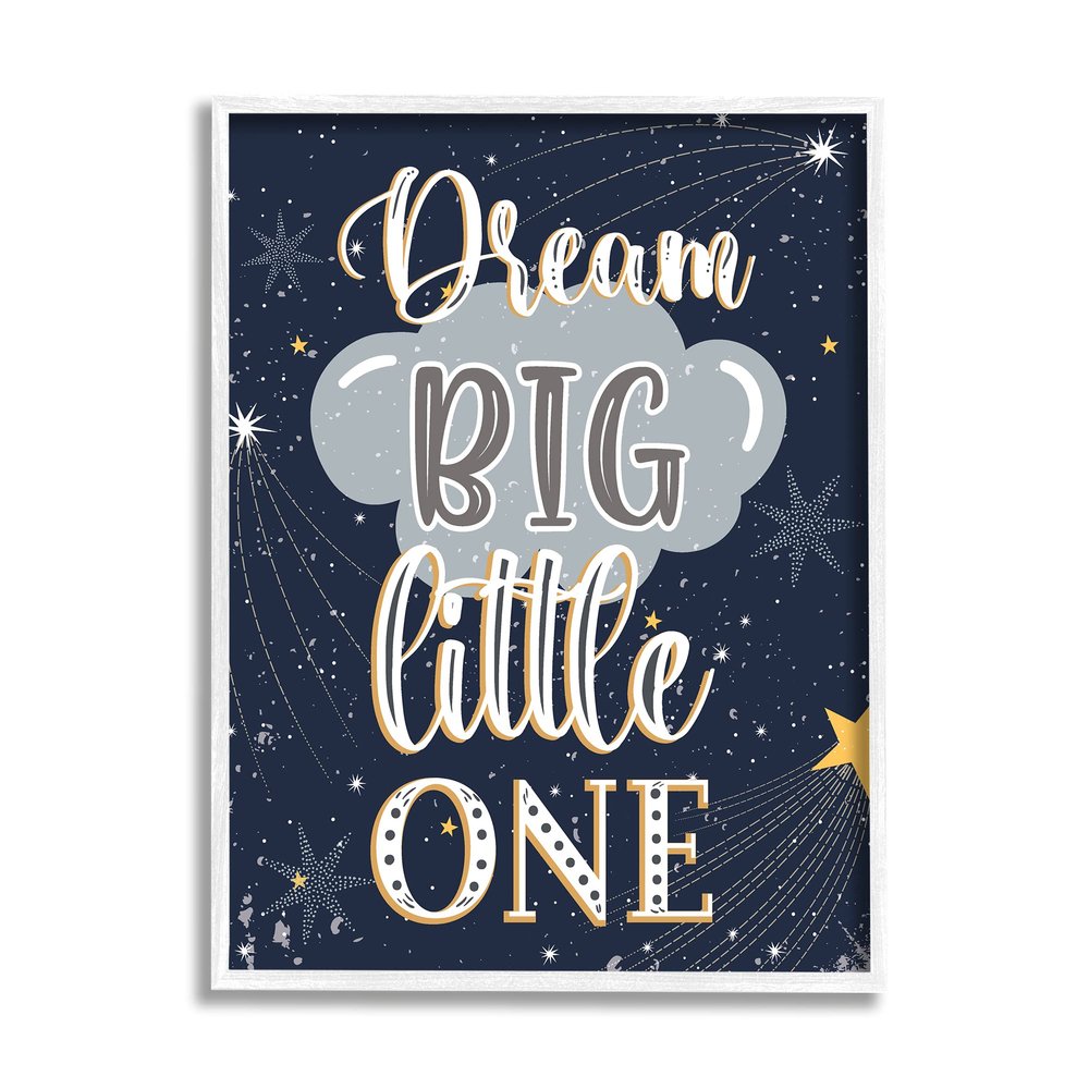 Stupell Industries Dream Big Little One Outer Space Shooting Stars