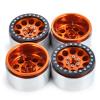 RC-Hub 4Pcs 2.2" Beadlock Wheels Rims for 1/10 Axial SCX10 90048 RR10 TRX-4 RC Crawler Car (Orange+Black) view 3