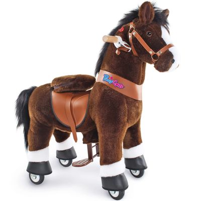 PonyCycle Horse Ride on Toy for Toddlers Boy Toys Classic Model U (with Brake/ 30" Height/Size 3 for Age 3-4) Giddy up Riding Horse Rocking Horse Rides Chocolate Brown Ux321
