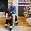 PonyCycle Ride on Horse Toy Walking Rocking Horses Classic Model U (with Brake/ 36" Height/Size 4 for Age 4-7 Boy Gifts) Ride Horse Giddy up Pony Animal Toys Chocolate Brown Ux421 view 2