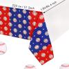 3 Pieces Baseball Tablecloth Baseball Party Decorations Disposable Baseball Table Covers Plastic Baseball Birthday Party Supplies Decorations for Baseball Event Party, 51.2 x 86.6 Inches view 2