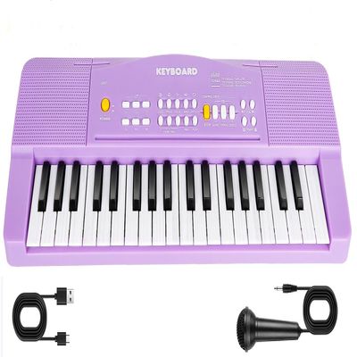 Toy Piano for Kids Pianos Keyboard Toy for 3 4 5 6 7 8 Year Old Girls Boys Beginners Electric Keyboards with Microphone Toys for 3+ Year Old Gifts (Purple)