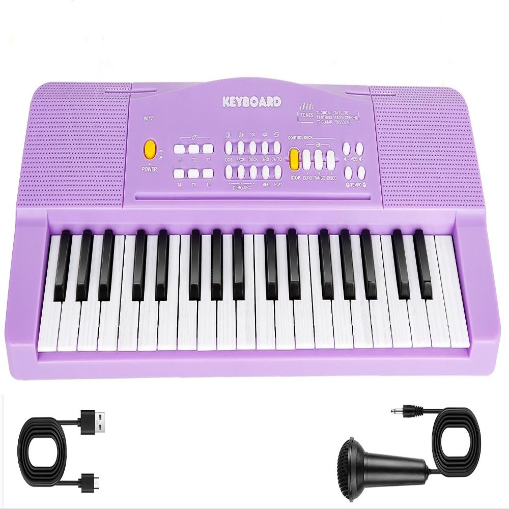 Toy Piano for Kids Pianos Keyboard Toy for 3 4 5 6 7 8 Year Old Girls Boys Beginners Electric Keyboards with Microphone Toys for 3+ Year Old Gifts (Purple)