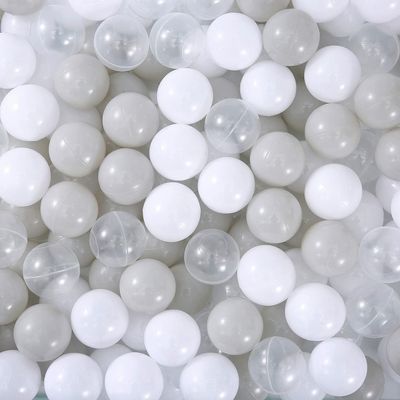 MoonxHome Ball Pit Balls for Toddlers, BPA Free Crush Proof Plastic Toy Balls for Ball Pit, Children's Water Toys, Ideal Gift for Christmas for Play Tent 2.15" Pack of 100 White Clear and Light Grey