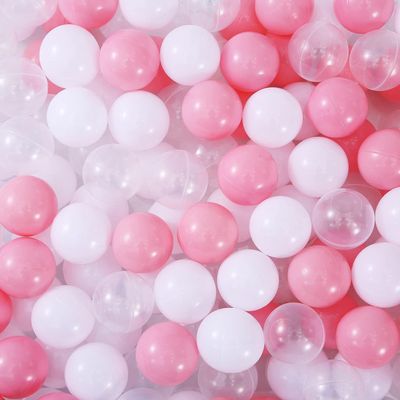 MoonxHome Ball Pit Balls for Toddlers, BPA Free Crush Proof Plastic Toy Balls for Ball Pit, Children's Water Toys, Ideal Gift for Christmas Ball for Play Tent 2.15" Pack of 100 White Clear and Pink