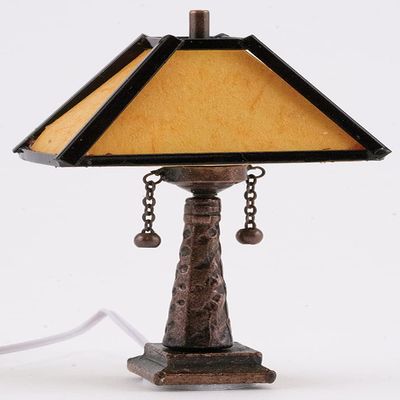 Classics by Handley Dollhouse Miniature Tiffany Table Lamp with Branch Design Shade