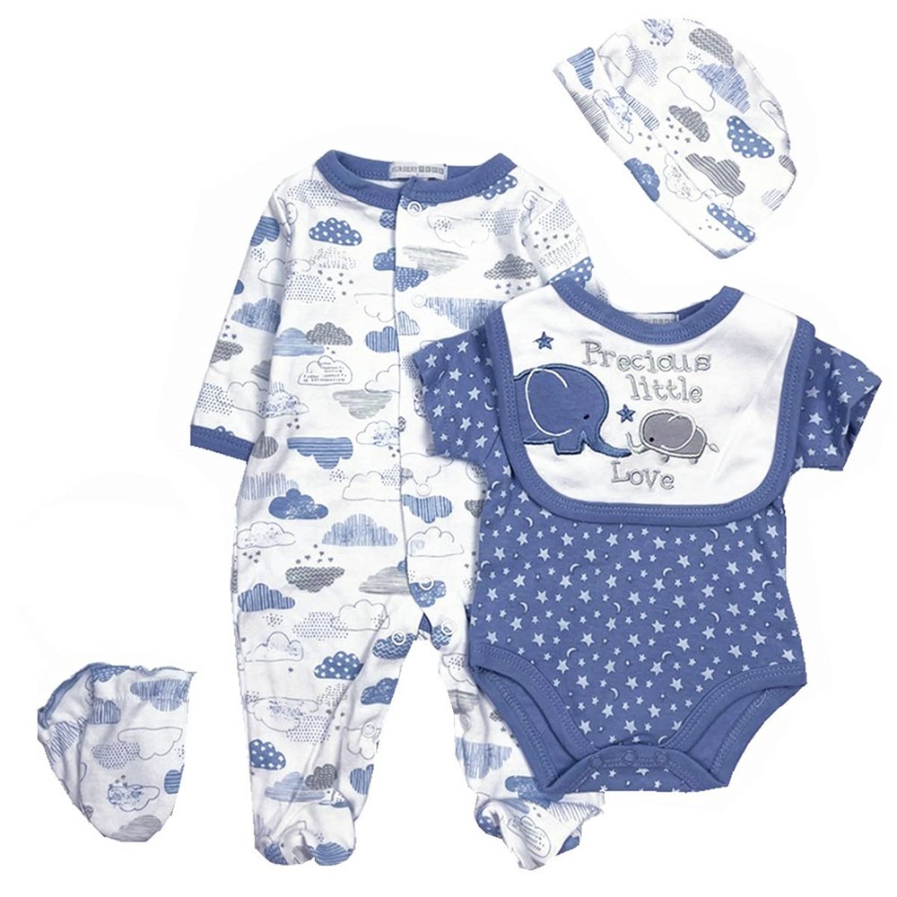Reborn Dolls Baby Boy Clothes 5 Pcs Set Elephant Clothing for 20-22 Inch Reborn Newborn Baby Doll Clothes