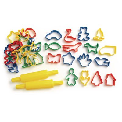 Colorations Dough Cutter Assortment & Rollers - Set of 34