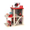 BBtinker Wooden Fire Station Playset, Multicolor 3-Level Pretend Play Dollhouse with Figures, Truck, Helicopter and Accessories, Preschool Learning Educational Toys for Toddlers Kids Age 3 and up view 1