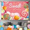 AWERT Polyester 6x3.6ft Sweet Candyland Banner - Colorful Lollipops Backdrop - Candy Land Theme Baby Shower & Dessert Birthday Party Decoration view 3