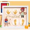 006 3D Paper-Cut Hand and Foot Inkpad Photo Frame, Modern Astronaut Newborn Photo Album, Keepsake Scrapbook Journal to Record Milestones, Boy & Girl Shower Gifts view 3