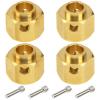 4Pcs Vgoohobby Brass 12mm Hex Hubs Adapter Extension Combiner Counterweight Compatible with Traxxas TRX-4 RC4WD D90 Redcat Gen7 RC 1/10 Crawler Car (8mm Thickness) view 1
