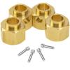 4Pcs Vgoohobby Brass 12mm Hex Hubs Adapter Extension Combiner Counterweight Compatible with Traxxas TRX-4 RC4WD D90 Redcat Gen7 RC 1/10 Crawler Car (8mm Thickness) view 2