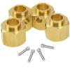 4Pcs Vgoohobby Brass 12mm Hex Hubs Adapter Extension Combiner Counterweight Compatible with Traxxas TRX-4 RC4WD D90 Redcat Gen7 RC 1/10 Crawler Car (9mm Thickness) view 2