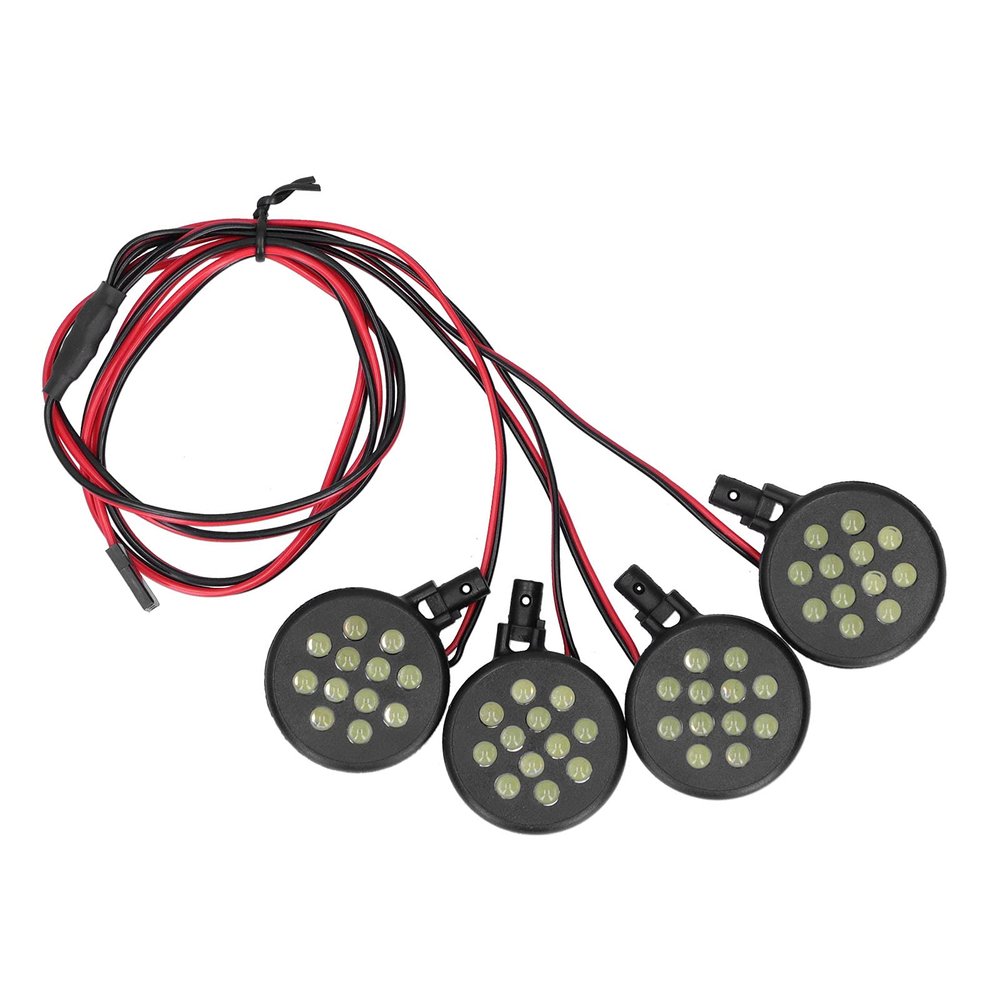 Alomejor RC 4 LED Lights Set, Black, 40.6 inch, 6V Compatible with HPI 1/5 RC Car, Remote Control Racing Night Light Kit