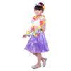 5pcs Hawaiian Hula Grass Skirt for Girls with Flower Costume Set for Luau Party Kids Dancing Accessory kit Purple view 2