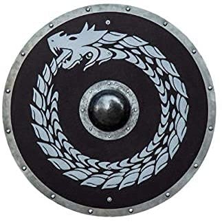 Antiques Art Medieval Larp Warrior Wood & Steel Viking Round Shield Armor Templar Shield Heavy Shield, Medieval, Round, Battle, Warrior Wooden, Round Larp, Reproduction, Cosplay