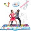 Floor Piano Mat for Kids  Large 4ft. Portable Play Mat  24 Keys, 8 Inbuilt Sounds  Completed Set with 2 Maracas, Tambourine, and Flute  Ideal Gift for Ages 3+  Non-Slip, Compact & Portable - USA view 1