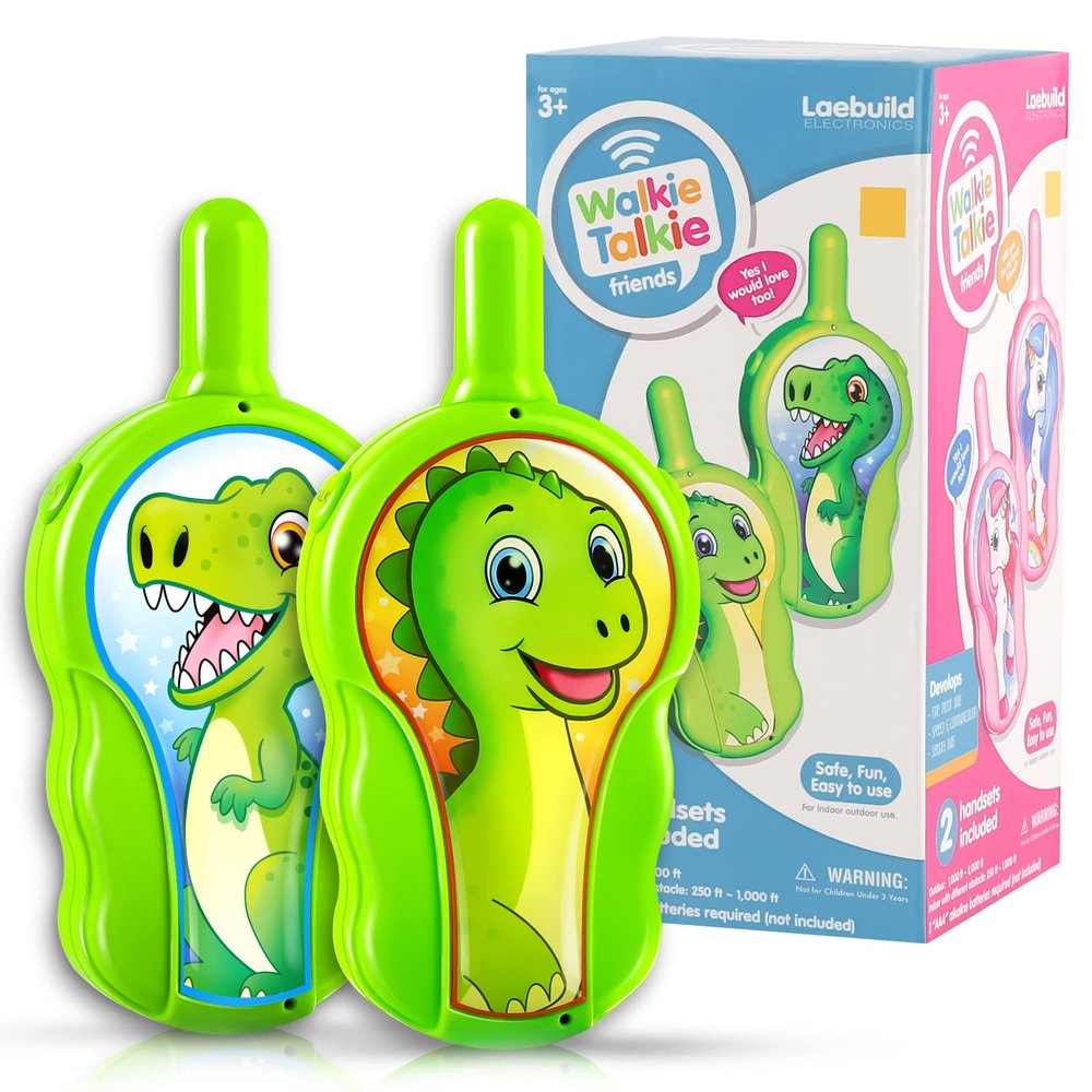 Kids Toys Dinosaur Walkie Talkies 2 Pack for Toddler Boys 2-7, 2 3 4 5 Year Old Boy, Perfect Birthday Party