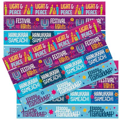 Fun Express Hanukkah Slap Bracelets - Jewelry - 12 Pieces