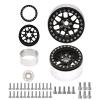 4Pcs Vgoohobby Aluminum 2.2" RC Beadlock Wheels Rims 35mm Compatible with 1/10 RC Axial Wraith RR10 YETI SCX10 D90 Traxxas TRX4 CC01 Crawler Car (Black) view 3