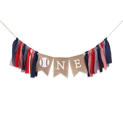Baseball 1st Birthday Banner - All-Star Crown, High Chair Banner, Cake Flag, Our Little All-Star Decoration