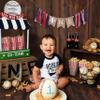 Baseball 1st Birthday Banner - All-Star Crown, High Chair Banner, Cake Flag, Our Little All-Star Decoration view 3