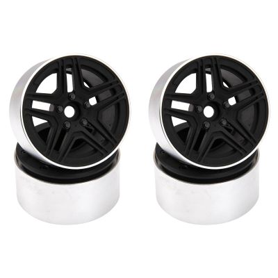 4Pcs Vgoohobby Alloy 2.2" Beadlock 5-Spokes Wheel Rims 12mm Hex Compatible with Axial Wraith SCX10 TRX4 D90 1/10 RC Crawler Car (Silver)