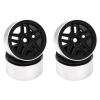 4Pcs Vgoohobby Alloy 2.2" Beadlock 5-Spokes Wheel Rims 12mm Hex Compatible with Axial Wraith SCX10 TRX4 D90 1/10 RC Crawler Car (Silver) view 1
