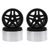 4Pcs Vgoohobby Alloy 2.2" Beadlock 5-Spokes Wheel Rims 12mm Hex Compatible with Axial Wraith SCX10 TRX4 D90 1/10 RC Crawler Car (Silver) view 2