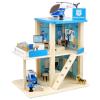 Wooden Police Station Playset Toy, Multicolor 3-Level Pretend Play Dollhouse Set with Figures, Car, Helicopter and Accessories, Preschool Learning Educational Toys for Toddlers Kids Age 3 and up view 1