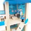 Wooden Police Station Playset Toy, Multicolor 3-Level Pretend Play Dollhouse Set with Figures, Car, Helicopter and Accessories, Preschool Learning Educational Toys for Toddlers Kids Age 3 and up view 3