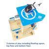 Wooden Police Station Playset Toy, Multicolor 3-Level Pretend Play Dollhouse Set with Figures, Car, Helicopter and Accessories, Preschool Learning Educational Toys for Toddlers Kids Age 3 and up view 4