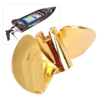 Nunafey Aluminium Alloy Propeller, Propeller Light Weight Easy to Install for FeiLun FT016 FT007 FT012 FT009 FT011 FT010 FT016 for UDI RC Boat(Yellow Y)