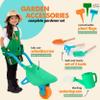 Born Toys Premium Kids Gardening Tool Set for Ages 3 & Above, Wheelbarrow, Apron, Hat, Gloves, Watering Can, A Real Toddler Gardening Set with Gardening Tools view 2