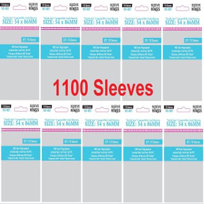 Sleeve Kings North Sea Compatible Sleeves 54 X 86 mm (10x110 Pack, 1100 Sleeves)