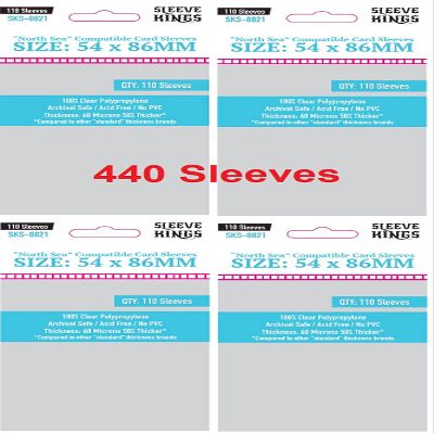 Sleeve Kings North Sea Compatible Sleeves 54 X 86 mm (4x110 Pack, 440 Sleeves)