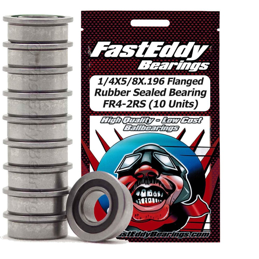 1/4X5/8X.196 Flanged Rubber Sealed Bearing FR4-2RS 10 Units