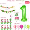 33 PCS Watermelon Party Decorations - Baby Boy Girl 1st Birthday One In A Melon Party Supplies For Kids Include Watermelon Birthday Theme Balloon Paper Banner Cake Topper view 2