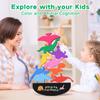 FFTROC Montessori Dinosaur Toys for 2 3 4 Year Old Boys - Wooden Stacking Dinosaur Toys for Kids 2-4 3-5, Toddler Balancing Block Sets view 3
