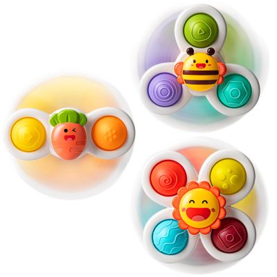 3PCS Suction Cup Spinner Toys for 1-2 Year Old Boys Spinning Toys Sensory Toys for Toddlers 1-3 Gifts for 1 Year Old Girls