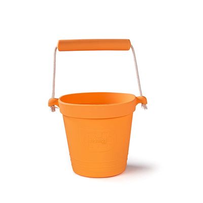 Bigjigs Toys Adventure Collapsible Bucket (Apricot Orange) - Silicone Bucket for Sandpit, Holiday Toys for Toddlers, Quality Sand and Water Toys