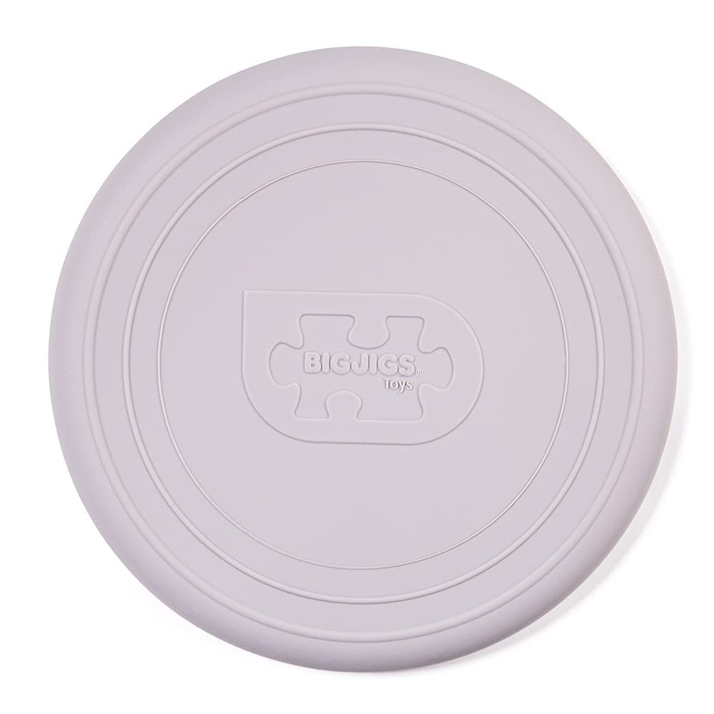 Bigjigs Toys Frisbee Flying Disc (Stone Grey) - Silicone Frisbee for Kids, Quality Flying Saucers, Beach Toys & Garden Toys, Holiday Toys for Toddlers