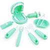 9PCS Plastic Simulation Dentist Play Set Medical Kit Pretend Toy for Kids Hygienic Habbit Cultivation Role Play Game for Children 6 Colors (Purple/Pink/Yellow/Green) Simple OPP Bag Packaging (Green) view 2