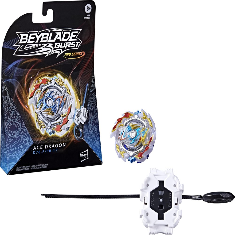 Beyblade Burst Pro Series Ace Dragon Spinning Top Starter Pack - Attack Type Battling Game Top with Launcher Toy