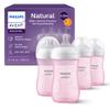 Philips Avent Natural Baby Bottles with Natural Response Nipples (Medium Flow, Flow 3), 9oz, Pink, 4-Pack, SCY903/14 view 1