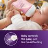 Philips Avent Natural Baby Bottles with Natural Response Nipples (Medium Flow, Flow 3), 9oz, Pink, 4-Pack, SCY903/14 view 2