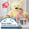 LEO & FRIENDS Benny Toddler Wooden Activity Cube, 6-Piece Educational Play Set and Puzzle | Baby Toy with Bead Maze for Boys and Girls | Endless Activity Options, Perfect Birthday Present view 2